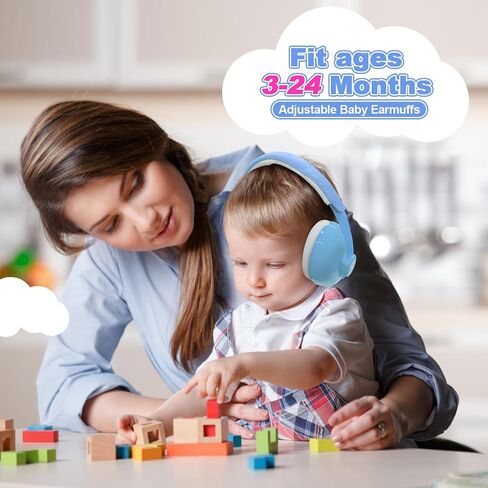 HZ002 Baby Ear Protection, Noise Cancelling Headphones for Babies and Toddler 3 Months up to 24 Months, Baby Earmuffs for Fireworks, Sleeping, Concerts, Plane - Blue in Saudi Arabia