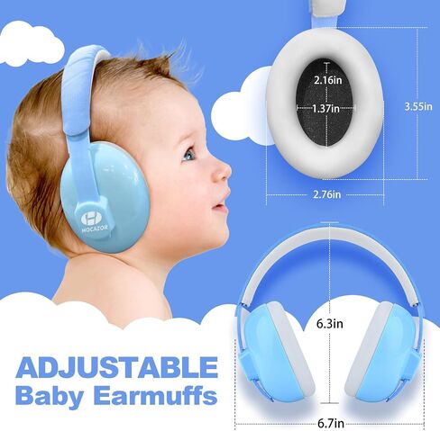 HZ002 Baby Ear Protection, Noise Cancelling Headphones for Babies and Toddler 3 Months up to 24 Months, Baby Earmuffs for Fireworks, Sleeping, Concerts, Plane - Blue in Saudi Arabia