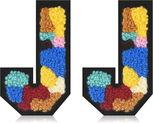 2PCS Iron on Chenille Letter Patches 3" Multicolor Varsity Letterman Patches for Clothing Hats Backpacks (Multi-color M) in Saudi Arabia