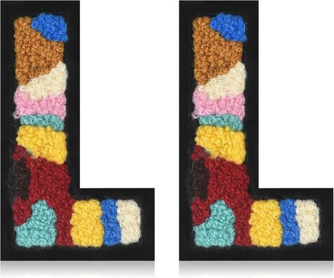 2PCS Iron on Chenille Letter Patches 3" Multicolor Varsity Letterman Patches for Clothing Hats Backpacks (Multi-color M) in Saudi Arabia