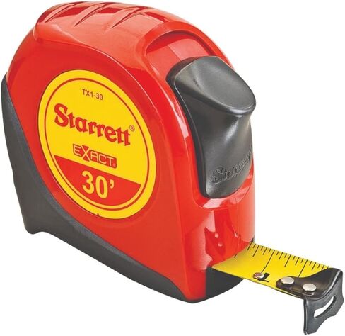 Starrett Exact Retractable Imperial/Metric Pocket Tape Measure with Nylon Coating, Self Adjusting End Hook, and Steel Belt Clip - 1/2-inch Width x 12 ft. Length - KTX12-12ME-N in Saudi Arabia