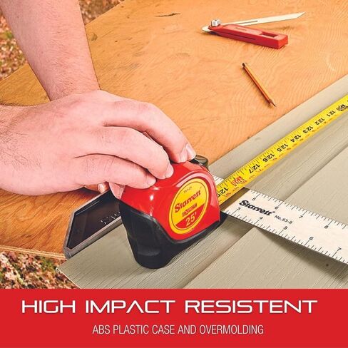 Starrett Exact Retractable Imperial/Metric Pocket Tape Measure with Nylon Coating, Self Adjusting End Hook, and Steel Belt Clip - 1/2-inch Width x 12 ft. Length - KTX12-12ME-N in Saudi Arabia