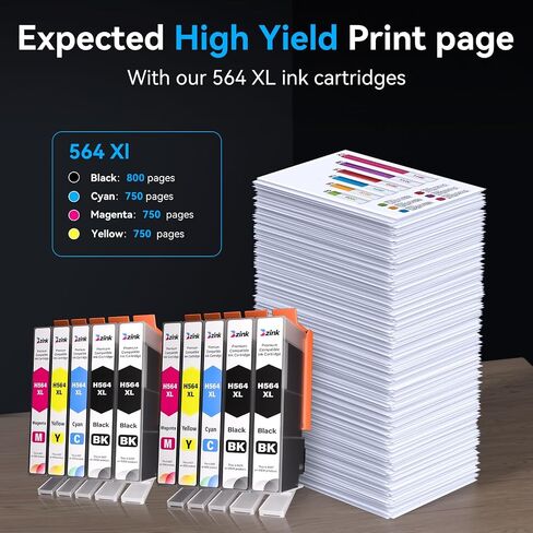 Compatible Ink Cartridge Replacement for HP 564XL 564XL Ink High Yield 10 Combo Pack (4 Black& 2 C/M/Y) for Photosmart 5520 6510 6515 6520 7520 7525 D7560 DeskJet 3520 3522 OfficeJet 4620 in Saudi Arabia