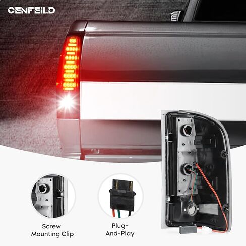 مجموعة مصابيح LED الخلفية + مصباح شحن الفرامل الثالث مناسب لسيارة Chevy Silverado 1500 2500 HD 3500 HD 2007-2014، لـ 08-14 GMC Sierra 3500 HD مع عجلة مزدوجة فقط، عدسات مدخنة من الكروم 3 قطع in Kuwait