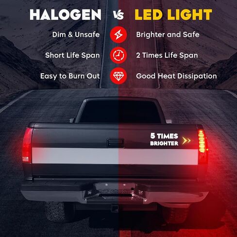 مجموعة مصابيح LED الخلفية + مصباح شحن الفرامل الثالث مناسب لسيارة Chevy Silverado 1500 2500 HD 3500 HD 2007-2014، لـ 08-14 GMC Sierra 3500 HD مع عجلة مزدوجة فقط، عدسات مدخنة من الكروم 3 قطع in Kuwait