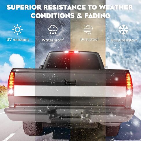 مجموعة مصابيح LED الخلفية + مصباح شحن الفرامل الثالث مناسب لسيارة Chevy Silverado 1500 2500 HD 3500 HD 2007-2014، لـ 08-14 GMC Sierra 3500 HD مع عجلة مزدوجة فقط، عدسات مدخنة من الكروم 3 قطع in Kuwait