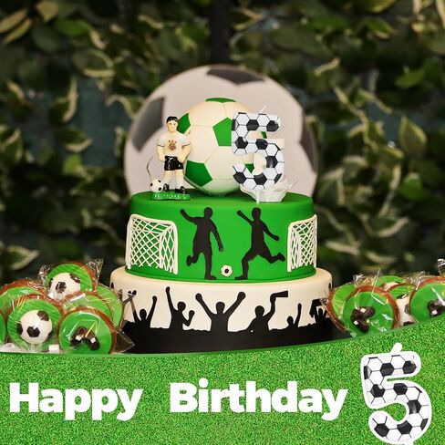 Soccer Birthday Candles 10th Soccer Themed Birthday Party Decorations, Football Birthday Cake Candles for Boys Girls Kids Sport-Theme Party Supplies in Saudi Arabia