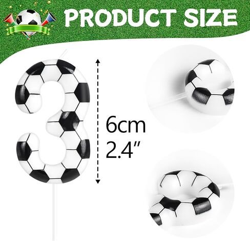 Soccer Birthday Candles 10th Soccer Themed Birthday Party Decorations, Football Birthday Cake Candles for Boys Girls Kids Sport-Theme Party Supplies in Saudi Arabia