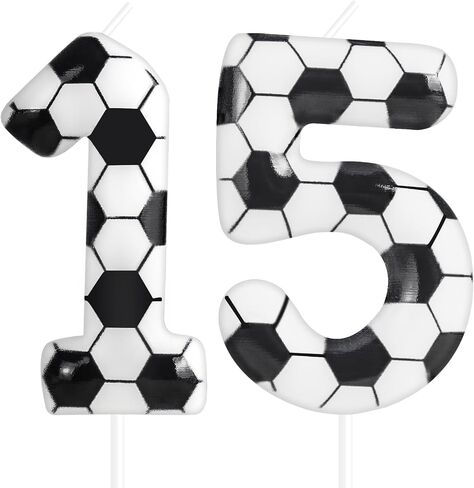 Soccer Birthday Candles 10th Soccer Themed Birthday Party Decorations, Football Birthday Cake Candles for Boys Girls Kids Sport-Theme Party Supplies in Saudi Arabia