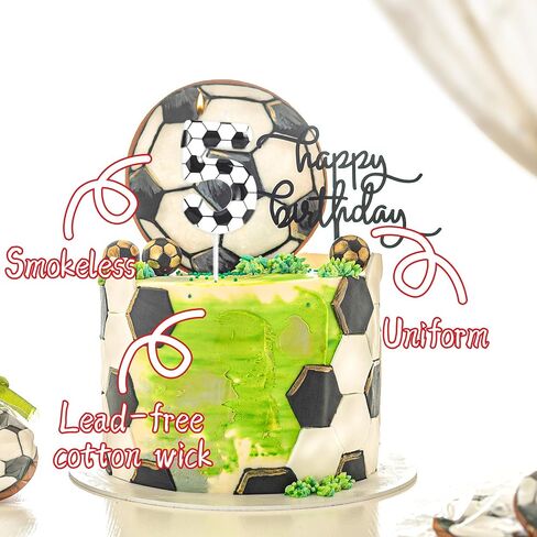 Soccer Birthday Candles 10th Soccer Themed Birthday Party Decorations, Football Birthday Cake Candles for Boys Girls Kids Sport-Theme Party Supplies in Saudi Arabia