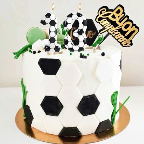 Soccer Birthday Candles 10th Soccer Themed Birthday Party Decorations, Football Birthday Cake Candles for Boys Girls Kids Sport-Theme Party Supplies in Saudi Arabia