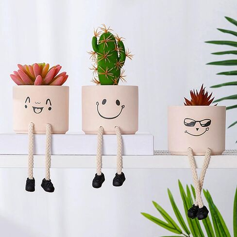 Fake Plants, Small Artificial Plant Indoor, Plant Pot for Home, Bathroom, Wall, Bedroom, Living Room, Kitchen, Succulents Plants Live Aesthetic Decor or Pen Holder (B) in Saudi Arabia