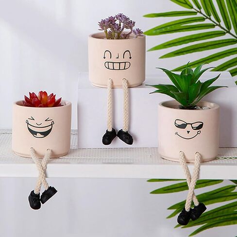 Fake Plants, Small Artificial Plant Indoor, Plant Pot for Home, Bathroom, Wall, Bedroom, Living Room, Kitchen, Succulents Plants Live Aesthetic Decor or Pen Holder (B) in Saudi Arabia