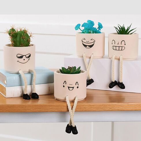 Fake Plants, Small Artificial Plant Indoor, Plant Pot for Home, Bathroom, Wall, Bedroom, Living Room, Kitchen, Succulents Plants Live Aesthetic Decor or Pen Holder (B) in Saudi Arabia