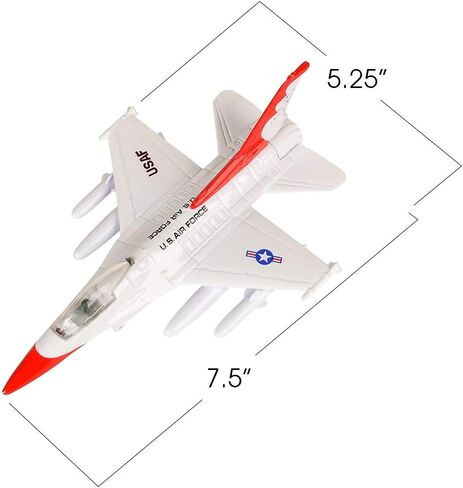 ArtCreativity F-16 Fighting Falcon Jets مع آلية التراجع، مجموعة من 2، ألعاب مقاتلة طائرة معدنية مصبوبة للأطفال، ديكورات كعكة عسكرية للقوات الجوية، هدايا حفلات الطيران in Saudi Arabia