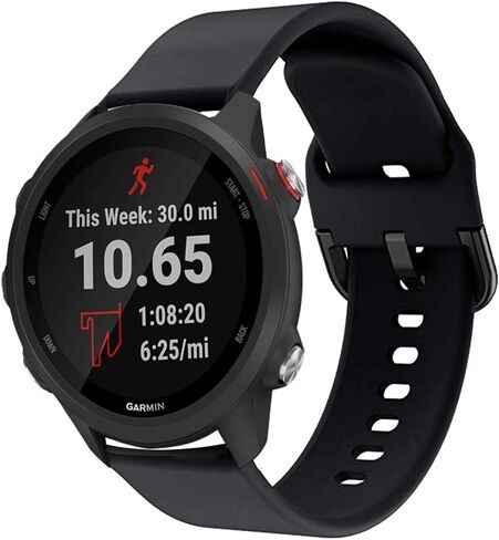 Compatible with Garmin Forerunner 245/Vivomove Sport (Venu 2 Plus 43mm) 20mm Band, Silicone Wrist Strap Replacement Accessories Band for Forerunner 245 Music (Dark Blue+Gray+Black) in Kuwait