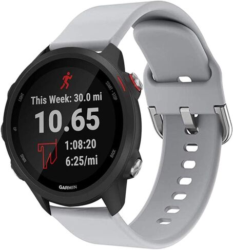 Compatible with Garmin Forerunner 245/Vivomove Sport (Venu 2 Plus 43mm) 20mm Band, Silicone Wrist Strap Replacement Accessories Band for Forerunner 245 Music (Dark Blue+Gray+Black) in Saudi Arabia