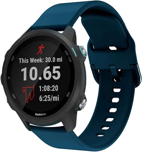 Compatible with Garmin Forerunner 245/Vivomove Sport (Venu 2 Plus 43mm) 20mm Band, Silicone Wrist Strap Replacement Accessories Band for Forerunner 245 Music (Dark Blue+Gray+Black) in Kuwait