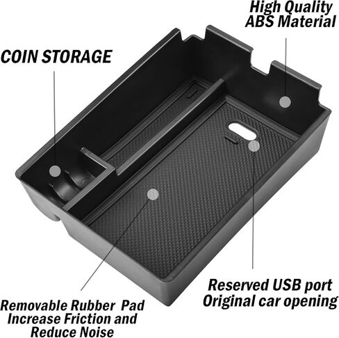 TACORBO Center Console Organizer Compatible with Kia Sportage 2023 2024 NQ5 Accessories, 5th Generation Sportage Armrest Insert Tray Secondary Storage Box floor mats, ABS Material Black Line in Saudi Arabia