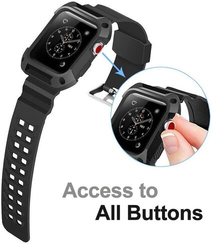 OCYCLONE Compatible for Apple Watch Band Series 8 7 SE 6 5 4 3 2 1, Watch Band with Case Fit with Apple Watch 38mm 40mm 41mm 42mm 44mm 45mm for Sport Style Men Women in Kuwait