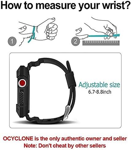 OCYCLONE Compatible for Apple Watch Band Series 8 7 SE 6 5 4 3 2 1, Watch Band with Case Fit with Apple Watch 38mm 40mm 41mm 42mm 44mm 45mm for Sport Style Men Women in Kuwait