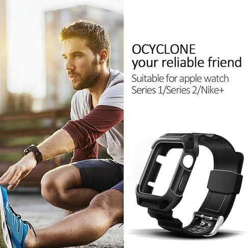 OCYCLONE Compatible for Apple Watch Band Series 8 7 SE 6 5 4 3 2 1, Watch Band with Case Fit with Apple Watch 38mm 40mm 41mm 42mm 44mm 45mm for Sport Style Men Women in Kuwait