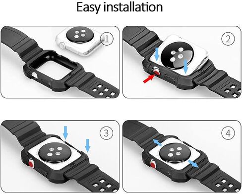 OCYCLONE Compatible for Apple Watch Band Series 8 7 SE 6 5 4 3 2 1, Watch Band with Case Fit with Apple Watch 38mm 40mm 41mm 42mm 44mm 45mm for Sport Style Men Women in Kuwait