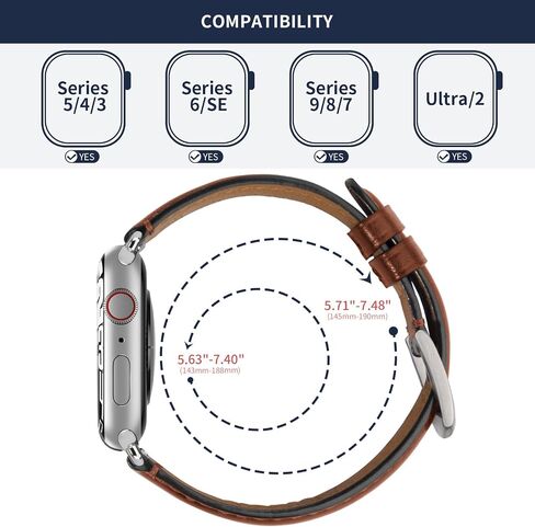 Wristitani Compatible with Apple Watch Band 49mm 45mm 44mm 42mm 41mm 40mm 38mm, Oil Wax Leather Watch Band for iWatch Series 8/7/6/SE/5/4/3/2/1, Vintage Replacement Wristband for Men Women in Saudi Arabia