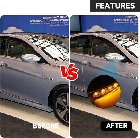مرآة جانبية أمامية يمين LED لإشارة الانعطاف، ضوء وامض لمؤشر مرآة الباب - متوافق مع Hyundai Sonata 2011-2014 - استبدال الجزء 87623-3S000 in Kuwait