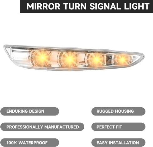 مرآة جانبية أمامية يمين LED لإشارة الانعطاف، ضوء وامض لمؤشر مرآة الباب - متوافق مع Hyundai Sonata 2011-2014 - استبدال الجزء 87623-3S000 in Kuwait