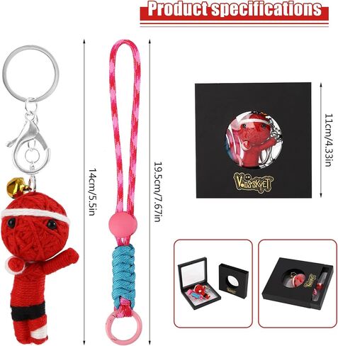 Voodoo Doll Handcrafted Woolen Cute Keychain - Handmade Charm for Backpack, Luggage, Car Mirrors and Keys in Saudi Arabia