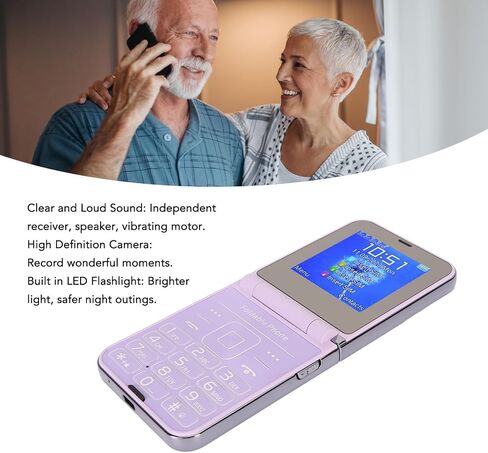 2G Flip Phone for Seniors, 2.6 inch Screen Dual SIM Unlocked Flip Cell Phone, Big Button Mobile Phone with 1400mAh Battery, Flashlight, Camera & Dial, for Kids, Elderly in Saudi Arabia