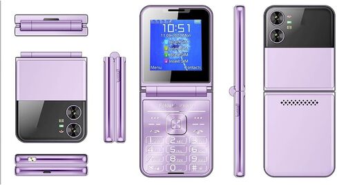 2G Flip Phone for Seniors, 2.6 inch Screen Dual SIM Unlocked Flip Cell Phone, Big Button Mobile Phone with 1400mAh Battery, Flashlight, Camera & Dial, for Kids, Elderly in Saudi Arabia
