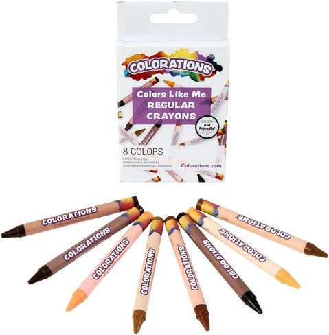 Colors Like me Crayons, 8 Colors, Regular Size, Assortment of 8 Realistic Skin Tones, Diversity, Inclusion & Equity, Multicultural Expression in Saudi Arabia
