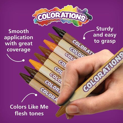 Colors Like me Crayons, 8 Colors, Regular Size, Assortment of 8 Realistic Skin Tones, Diversity, Inclusion & Equity, Multicultural Expression in Saudi Arabia