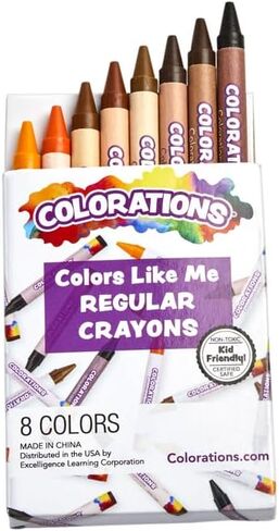 Colors Like me Crayons, 8 Colors, Regular Size, Assortment of 8 Realistic Skin Tones, Diversity, Inclusion & Equity, Multicultural Expression in Saudi Arabia