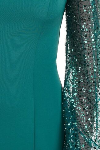 JS Collections Women's Kim Gown with Sequin Sleeve in Kuwait