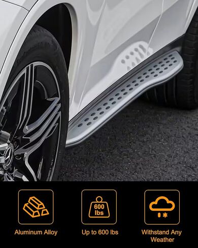 لوحات تشغيل Snailfly مناسبة لخطوات جانبية 2023 2024 Mercedes Benz GLC 300 & 2024 GLC كوبيه، سعة تحميل 600 رطل، بدون حفر in Kuwait