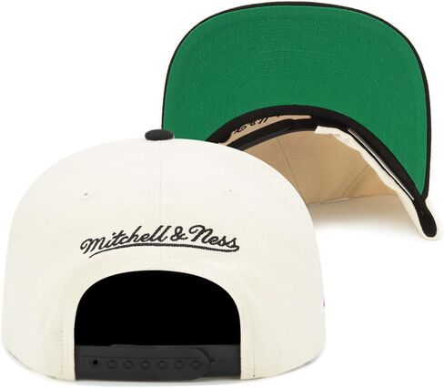 Mitchell & Ness Chicago Bulls NBA 50th Anniversary Snapback Hat Cap - Off White/Black/Red in Saudi Arabia