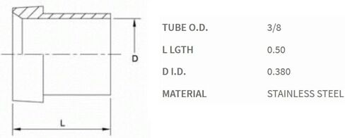 Brennan 0319-05-SS, Stainless Steel JIC Tube Fitting, Sleeve, 5/16" Tube OD in Saudi Arabia
