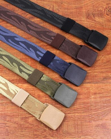 ICObuty Man Belt نايلون حزام تكتيكي عسكري 5 عبوات من القماش الكتاني حزام ويب خارجي مع مشبك بلاستيكي in Saudi Arabia