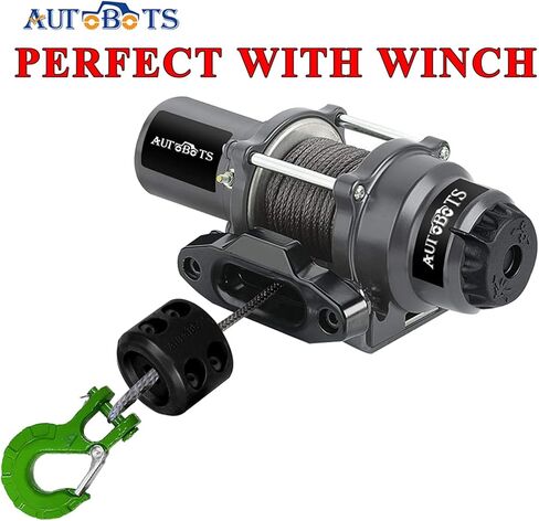 AUTOBOTS Upgrade Heavy Duty Winch Hook Forged Steel 3/8" Grade 70 Safety Latch Winch Cable Hook Stopper & Clevis Slip Winch Hook Sets, Max 35,000 lbs,Black in Saudi Arabia