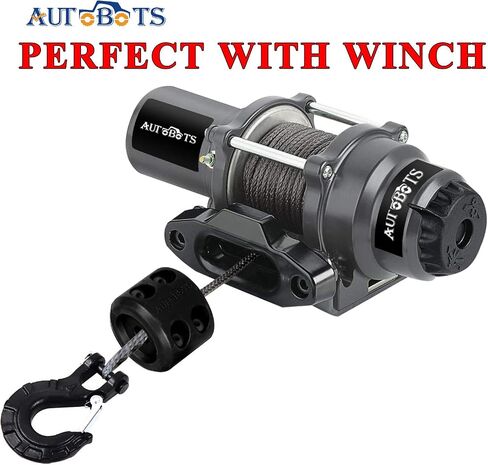 AUTOBOTS Upgrade Heavy Duty Winch Hook Forged Steel 3/8" Grade 70 Safety Latch Winch Cable Hook Stopper & Clevis Slip Winch Hook Sets, Max 35,000 lbs,Black in Saudi Arabia