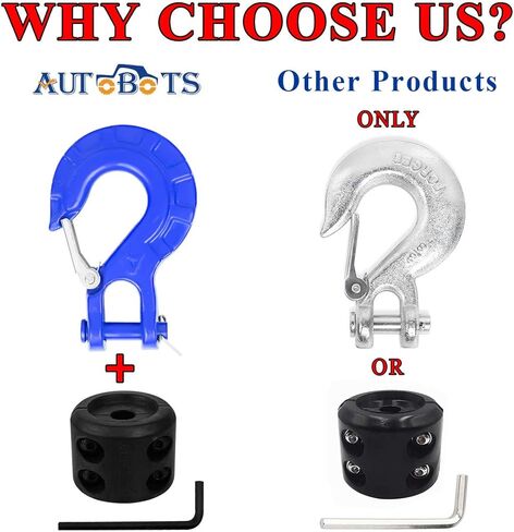 ترقية خطاف الونش عالي التحمل من الفولاذ المطروق 3/8 بوصة درجة 70 درجة أمان وسدادة خطاف ونش وربطة Clevis، بحد أقصى 35000 رطل، أسود in Kuwait