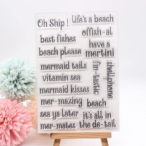 KSCRAFT Mermaid Wishes Transparent Clear Silicone Stamps for DIY Scrapbooking/Card Making/Kids Crafts Fun Decoration Supplies in Saudi Arabia