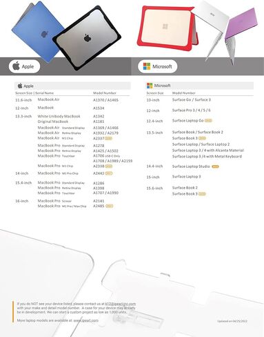 mCover Case Compatible for 2016~2022 13.5" Microsoft Surface Book 1/2 / 3 with Detachable Tablet Display ONLY (NOT Fitting Cheaper Surface Laptop Models) - Clear in Saudi Arabia