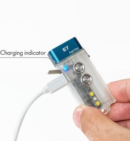 RovyVon E5 Keychain Flashlights USB C Rechargeable AAA Battery Compatible, 4000K High CRI Flat Pocket EDC Flashlight Dual Power Sources Daily EDC Gear for Men Camping, Hiking(White+Red Sidelight) in Kuwait