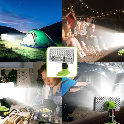 ضوء عمل LED لـ Ryobi 18V One+ Plus Lithium NiCd NiMh يعمل ببطارية 3300LM 8 بوصة مصباح يدوي محمول، 3 أوضاع إضاءة للتخييم والصيانة والطوارئ وإصلاح السيارات وإضاءة موقع العمل in Kuwait