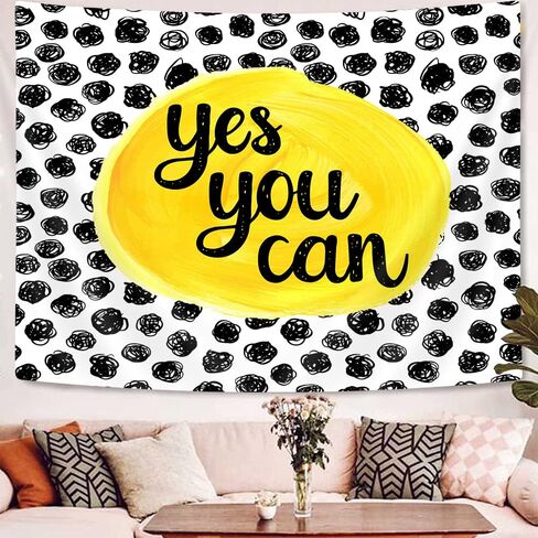 Uokiuki Inspirational Motivational Quote Tapestry, Educational Tapestry for Kids Teen Student, Yes You Can Tapestry Wall Hanging for Classroom Bedroom Living Room College Dorm 48 X 48 Inch in Kuwait