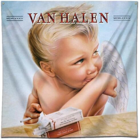 Arbinger Van Halen 1984 نسيج العلم 4 * 4ft ملصق راية الألبوم غطاء الفن مغني الراب الجدار الشنق غرفة نوم زخرفة خلفية in Kuwait